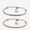 Bangle 925 Sterling Zilveren Armbanden Voor Vrouwen Sieraden DIY Fit Pandora Charm Snake Chain Slider Charms Armband Ontwerp Mode Klassieke Dame Gift Met Ori J230710