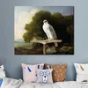 Hand Painted George Stubbs Horse Painting Greenland Falcon (grey Falcon) Canvas Art Classical Landscape Family Room Decor