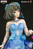 Action Toy Figures äkta 22cm anime figur Idolmaster Askepott Girls Takagaki Blue Dress Stand Model Doll Toy Gift Collect Boxed