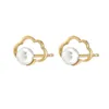 Boucles d'oreilles étalon entièrement appariées 925 Clouds sterling en argent Forme pour les femmes Bijoux de boucle d'oreille Pearl Charmes Simple Design