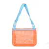 Sac de rangement en gros enfants sac de plage simple épaule maille plage pochette coquille portable jouet collecte organisateur sac réglable en plein air voyage enfants sac de plage