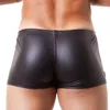 Caleçon Hommes Sexy En Cuir Lingerie Pantalon Court Gay Latex Shaping Gaine Fetish Shorts Métallique Brevet Sous-Vêtements Bulge Pouch Sexi