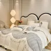 Bedding Sets 1000TC Egyptian Cotton White Pink Premium Elegant Set Chic Flower Embroidery Duvet Cover Bed Sheet Pillowcases For Girls