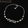 Designer di marca di lusso Doppia lettera ccity Collane con ciondolo a cuore Collana in maglione di perle di cristallo oro per le donne Festa di nozze Choker Jewelr 434
