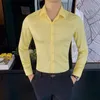 Herrklänningskjortor Camisas De Hombre Långärmade skjortor för män Kläder Företag Högtidskläder Camisa Social Masculina Slim Fit Chemise Homme 230710