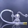 Mini-Glasbongs Shisha 10mm Joint Bubbler Rauchen Wasserpfeifen Handölbrenner Rig Kleine Bongs mit männlichem Glasölbrennerrohr und Schlauch