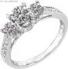 Обручальные кольца 3 Камень Моассанит Обручальное кольцо 925 Серебряное кольцо стерлингового кольца Женское кольцо кольцо.