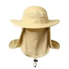 Boinas Verão UPF 50 Chapéu de Sol Feminino Masculino 2 em 1 Chapéus Bucket com Face Pescoço Aba Masculino À Prova de Vento Pesca Caminhada ao Ar Livre Bonés
