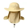 Bérets été UPF 50 chapeau de soleil femmes hommes 2 en 1 seau chapeaux avec visage cou rabat mâle coupe-vent pêche en plein air randonnée casquettes