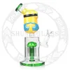 9 Zoll Minions 3D Bong Mischfarbe Recycler Glas DAB Rig Shisha Shisha Rauchen für Tabak Bong Wasserpfeife