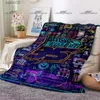 Couvertures Sci-Fi Movie Pattern Blanket Retour vers le futur Warm Flannel Thin Blanket Portable Home Travel Office Lunch Break Blanket T230710