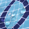 Tende da doccia con pesci blu Tenda da bagno in poliestere qualificata Tenda da bagno con pesci di moda impermeabile