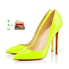 dress shoes red bottoms heels women high black White nude soft pink yellow green gradient patent leather suede womens christian louboutin heels sexy party wedding