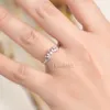 Avec pierres latérales Kuololit 585 14K 10K Or blanc Bague taille émeraude pour femme Solitaire Bande assortie Mariage Fiançailles Couple 230710