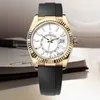 Mens Watch Designer Luxury Watches 40mm Mekanik Otomatik Hareket Kayan Paslanmaz Çelik Kauçuk Kayış Otomatik Aydınlık Su geçirmez Orologio. moda saati