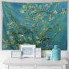 Tapissries Van Gogh Almond Blossom Tapestry Oil Målning Floral Nature Landscape Wall Decor Tapestry Eesthetic Room Decoration Bed Bedour