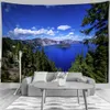 Tapisseries Tapisserie Montagne Roulant Lac Paysage Art Tapisserie Forêt Dorée Tenture Murale Toile de Fond Dortoir Salon Décoration de la Maison