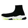 2023 Sockenschuhe Herren Damen Designer Weiß Schwarz Rot Beige Rosa Klare Sohle Schnürschuhe Neongelb Herren Damen Socken Speed Runner Trainer Flache Plateau-Sneaker