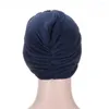 Roupas étnicas Twist Knot Muçulmana Hijab Chemo Cap Bonnet Inner Hat Turban Cancer Gorros Perda de Cabelo Sólidos Acessórios para a Cabeça