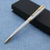 Ballpoint Pens Luxury Quality Brand 1pc Chouxiongluwei Silver Golden Color Metal Gired Ballpoint Pen Stationery Офис.