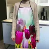 Kitchen Apron Custom Tulips Pattern Kitchen Apron Dinner Cooking Apron Adult Baking Accessories Waterproof Fabric Printed Cleaning Tools R230710