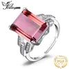 JewelryPalace Énorme 6ct Taille Émeraude Simulé Changement de Couleur Diaspore Ouvert Réglable Anneau de Déclaration Argent Sterling 925