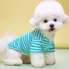 Dog Apparel Mesh Pet Clothes Hoodies Summer Puppy Cat Clothing Thin Strips Tshirt Sweatshirt For Small Dogs Pullover Suits Dachshund