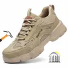 Safety Shoes breathable safety shoes man summer work lightweight men anti puncture protective anti slip sneakers 230710