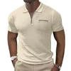 Men's T Shirts Fashion Trend Zipper Pocket Sports Top Shirt