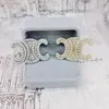 Designer feminino letras broches banhado a cristal completo strass jóias pino noiva casar acessórios de festa de casamento ouro sier 2 cores