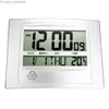 Wall Clocks Digital temperature wall clock digital LCD display wall alarm clock calendar function 12/24 hours display Small office/home office decoration Z230710