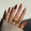 Unhas Postiças 24 Pçs/Conjunto Moda Clássica Francesa Curto Falso Destacável Vestível Imprensa Artifical Completa Ferramentas Básicas