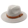 Chapéu de palha panamá natural em formato macio verão feminino/masculino aba larga praia boné de sol proteção UV chapéu fedora