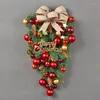 Decorative Flowers Christmas Door Wreath Upside Down Tree Pendant Creative Xmas Garland Wall Ornament For Window Decoration Outdoor Decor