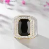 Wedding Rings Sapphire Men's Gold Ring Vintage Cool Punk Ring Men's Jewelry Accessories Nightclub Bar 18K Gold Jewelry Z230712