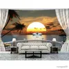 Tapestries Beautiful Sunset By The Sea Wall Tapestry Sea View Wall Hanging Wall Tapestries Wall Decor