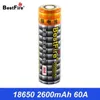 オリジナル BestFire 18650 電源バッテリー充電式リチウム電池 2600mah 3.7V