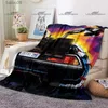 Couvertures Sci-Fi Movie Pattern Blanket Retour vers le futur Warm Flannel Thin Blanket Portable Home Travel Office Lunch Break Blanket T230710