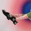 Femmes chaussettes Ins Tide été mince Transparent genou longueur cristal verre soie veau