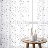 Curtain LISM Tulle Short Leaves Embroidered Curtains For Kitchen Half Window Living Room Modern Voile Bedroom Drapes Custom