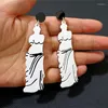 Brincos pendentes KUGUYS Carve Art Funky Drop para mulheres branco clássico acrílico jóias acessórios