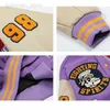メンズジャケットアメリカンユニセックス野球ユニフォームヒップホップパッチワーク Vintabe 代表チームジャケット男性ストリートボンバーオーバーサイズ女性刺繍パープル HKD230710