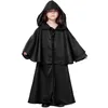 Kappa unisex barn långärmad huva Halloween-kappa Häxkonstdräkt Cape Carnival Party Cosplay Ytterkläder Medeltida kostym#g3