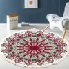 Tapijt Retro Boho Ronde Met Kwastje Slaapkamer Woonkamer Deur Vloermat Deurmat Home Decor Geweven Katoen Linnen Nachtkastje Perzisch tapijt 230710