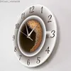 Relojes de pared Taza de café con decoración de espuma Reloj de pared silencioso Decoración de cocina Cafetería pared Tiempo estilo café reloj de pared colgante Z230711