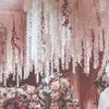 Dekoracyjne kwiaty 5 sztuk sztuczne wiszące Wisteria winorośli jedwabny sztuczny kwiat girlanda dekoracje na wesele strona główna ściana tło wystrój