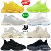 2023 New Triple S Designer Shoes Sneakers Mens 여성용 트리플 검은 흰색 반짝이는 패션 플레이트 플레이트 캐주얼 신발 빈티지 럭셔리 트레이너 G37A#