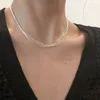 Kedjor 925 Sterling Silver Geometrisk Utsökt Enkel Multi Layer Chain Choker Halsband Kvinnor Fina Smycken Bröllopsfest Födelsedagspresent