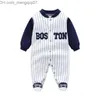 Strampler Baby Baseball Kostüm 0 3 6 9 12 Monate Boston Langarm Fußball Kleinkind Jungen Kostüm Kinder Body Pyjamas Beibei Z230711