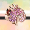 925 Серебряные бусины очарование подходит Pandora Charm Rose Gold Silver Carriage Carriage Heart Angel Wings Charm Set